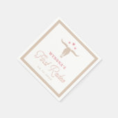 ワイノナピンク女性のカーボーイファーストロデオバースデーパーティー スタンダードカクテルナプキン (角)