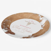 ワイノナピンク女性のカーボーイファーストロデオバースデーパーティー ペーパープレート (アングル)