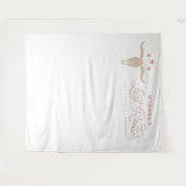 ワイノナピンク女性のカーボーイラストロデオバチェロレッテ タペストリー (正面(横))