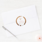 ワイノナピンク女性のカーボーイラストロデオバチェロレッテ ラウンドシール (封筒)