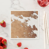 ワイノナブラウンカウープリントカントリーウエスタンランチテーマ スタンダードランチョンナプキン (インサイチュ)