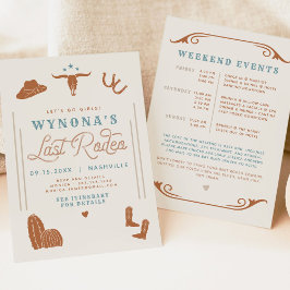 ワイノナボヘミアンラストロデオ女性のカーボーイバチェロレッテ 招待状