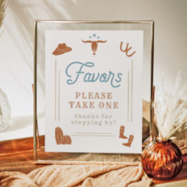 ワイノナ焼けオレンジ色の青いカウボーイのお気に入りサイン ポスター