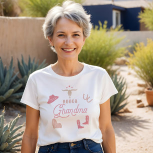 ワイノナ赤面ピンク女性のカーボーイロデオグランマ Tシャツ