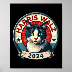 ワイハマー2024 面白い猫選挙 カマラ・ハリス ティム ポスター
