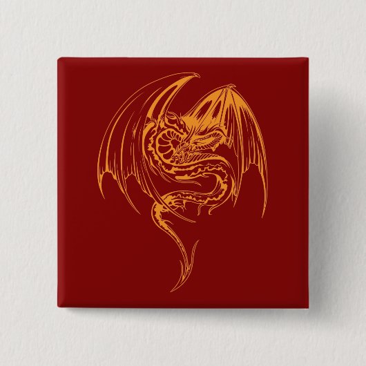 ワイバーンドラゴンはファンタジー神話の生き物ピンバ 缶バッジ (正面)