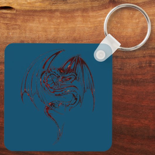 ワイバーンドラゴンはファンタジー神話の生き物 キーホルダー (裏面)