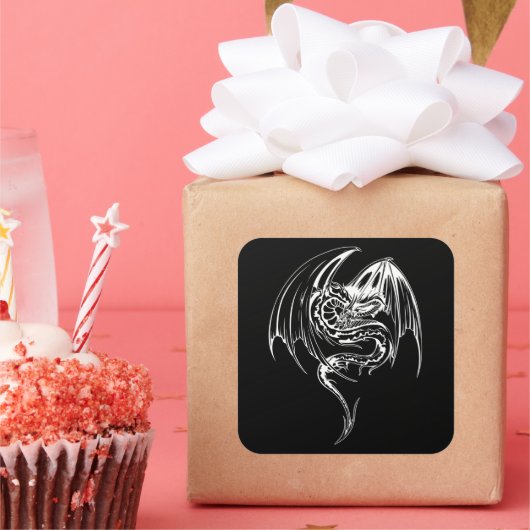 ワイバーンドラゴンはファンタジー神話の生き物 スクエアシール (パーティー)