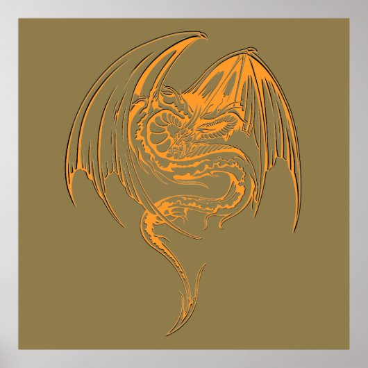 ワイバーンドラゴンはファンタジー神話の生き物 ポスター (正面)