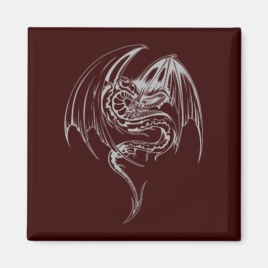 ワイバーンドラゴンはファンタジー神話の生き物 マグネット (正面)