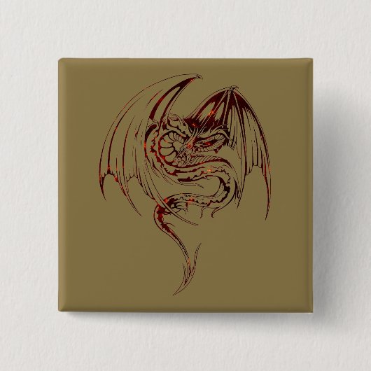 ワイバーンドラゴンはファンタジー神話の生き物 缶バッジ (正面)