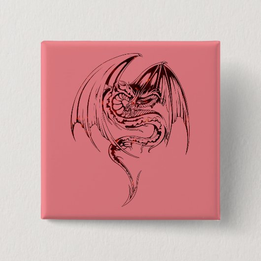 ワイバーンドラゴンはファンタジー神話の生き物 缶バッジ (正面)