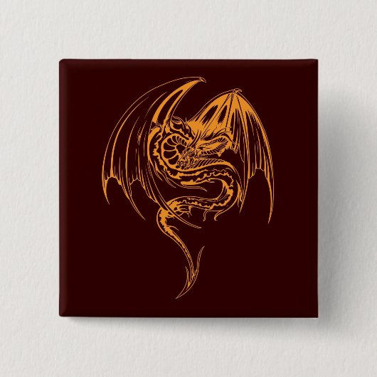ワイバーンドラゴンはファンタジー神話の生き物 缶バッジ (正面)