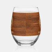 ワイパーソナライズされたンの木調で年齢が上がる ステムなしワイングラス (左)