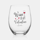 ワイパーソナライズされたンは私のバレンタイン ステムなしワイングラス (正面)
