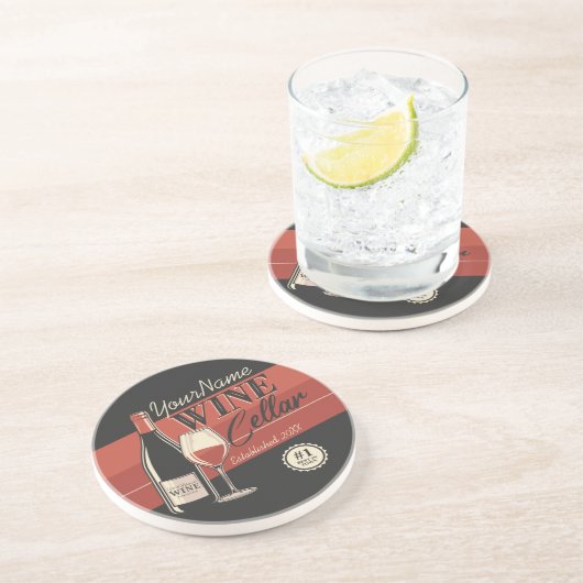 ワイパーソナライズされたンセラーボトルテイスティングルームバー コースター (側面)