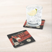 ワイパーソナライズされたンセラーボトルテイスティングルームバー スクエアペーパーコースター (インサイチュ)