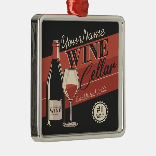 ワイパーソナライズされたンセラーボトルテイスティングルームバー メタルオーナメント (右)