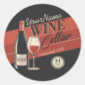 ワイパーソナライズされたンセラーボトルテイスティングルームバー ラウンドシール (正面)
