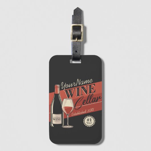 ワイパーソナライズされたンセラーボトルテイスティングルームバー  ラゲッジタグ (正面縦)