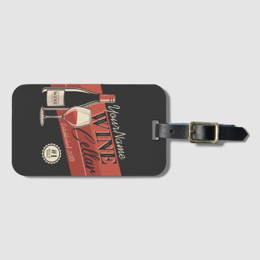 ワイパーソナライズされたンセラーボトルテイスティングルームバー ラゲッジタグ (正面横)