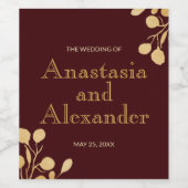 ワイパーソナライズされたン結婚ボトルラベル。ワインラベル ワインラベル (シングルラベル)