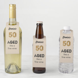 ワイパーソナライズされたン50素晴らし誕生日 ボトルネックタグ