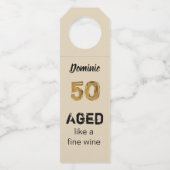 ワイパーソナライズされたン50素晴らし誕生日 ボトルネックタグ (正面)