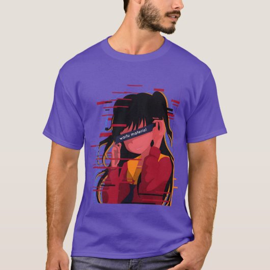 ワイフアニメガールかわいいオタクアニメ好きの友達 Tシャツ (正面)