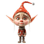 ワイフィッシュガールクリスマス小妖精や小人ウィメンズティー Tシャツ