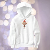 ワイフィッシュガールクリスマス小妖精や小人ガールズプルオーバーフード付きスウェットシャツ