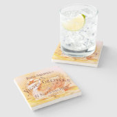 ワイフランスのンブドウヴィンテージ広告 ストーンコースター (横)