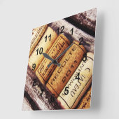 ワイフランスのンボトルコルクスコレクション スクエア壁時計 (傾斜)