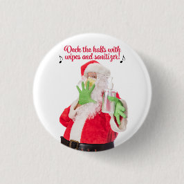 ワイプとサンタでホールをデッキ 缶バッジ