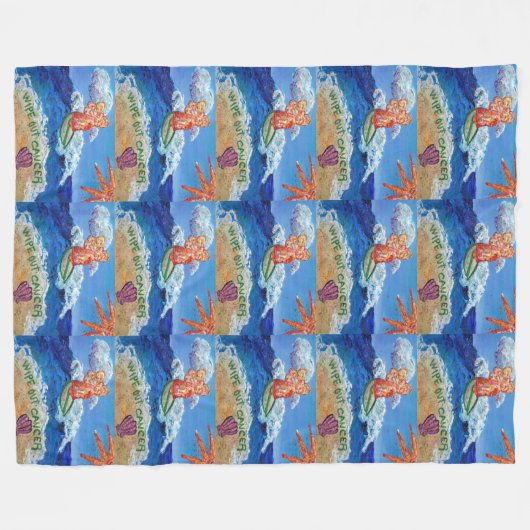 ワイプアウトがんエンジェルカスタムアートフリースブランケット フリースブランケット (正面(横))