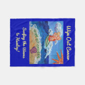 ワイプアウトがんサーフィンエンジェルケモカスタムブランケット フリースブランケット (正面(横))