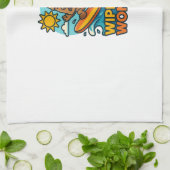 ワイプアウトモアイチビ（小さくかわいく書いた感じ）サーフフェイル キッチンタオル (折り畳み)