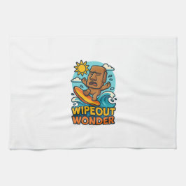 ワイプアウトモアイチビ（小さくかわいく書いた感じ）サーフフェイル キッチンタオル