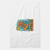 ワイプアウトモアイチビ（小さくかわいく書いた感じ）サーフフェイル キッチンタオル (縦)