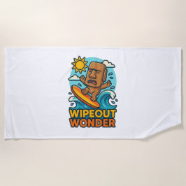 ワイプアウトモアイチビ（小さくかわいく書いた感じ）サーフフェイル ビーチタオル