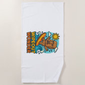 ワイプアウトモアイチビ（小さくかわいく書いた感じ）サーフフェイル ビーチタオル (正面)