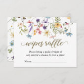 ワイプスラッフルカードにワイルドフラワーベビー開花 招待状 (正面/裏面)