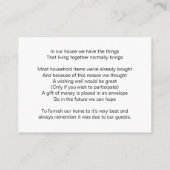 ワイプツリー海軍の青いロビーバードが井戸のカードを望む エンクロージャーカード (裏面)