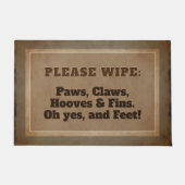 ワイプ：手、爪、蹄、フィン、足 ドアマット (正面)