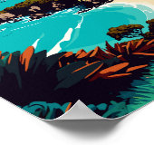 ワイヘキアイランドニュージーランドトラベルアートヴィンテージ ポスター (角)