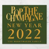 ワイポップ・アートのン新きらめく年ボトルラベルシールS スパークリングワインラベル (シングルラベル)