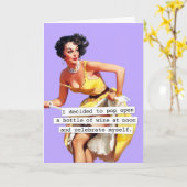 ワイポップ・アートのン誕生日のボトルを開く カード (黄色い花)