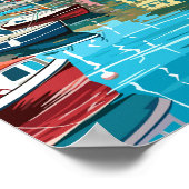 ワイマウスイングランドトラベルアートヴィンテージイラストレーション ポスター (角)