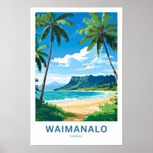 ワイマナロハワイ旅行プリント ポスター