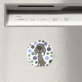 ワイマラクールナーと円パターン抽象芸術アート マグネット (インサイチュ (食洗機))